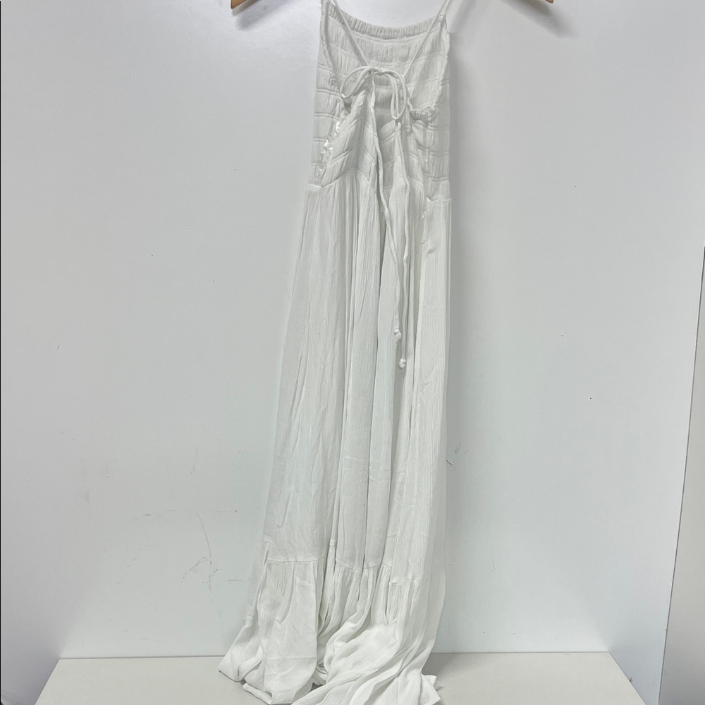 Z Supply Jazmin Maxi Dress, White, Strappy, Tierd, Lined, Small, Smocked Bodice - Picture 9 of 10